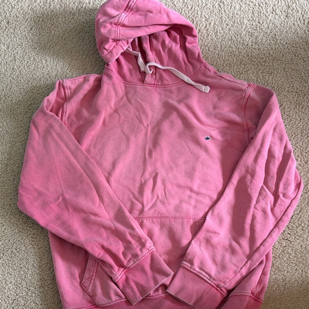 Crown & Ivy Salt-washed Pink Hooded Pullover Sweatshirt